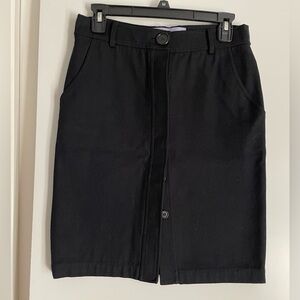 Sz 4- Vera Wang Black Denim Straight/Pencil Skirt- Fully Button Up Front NWOT!